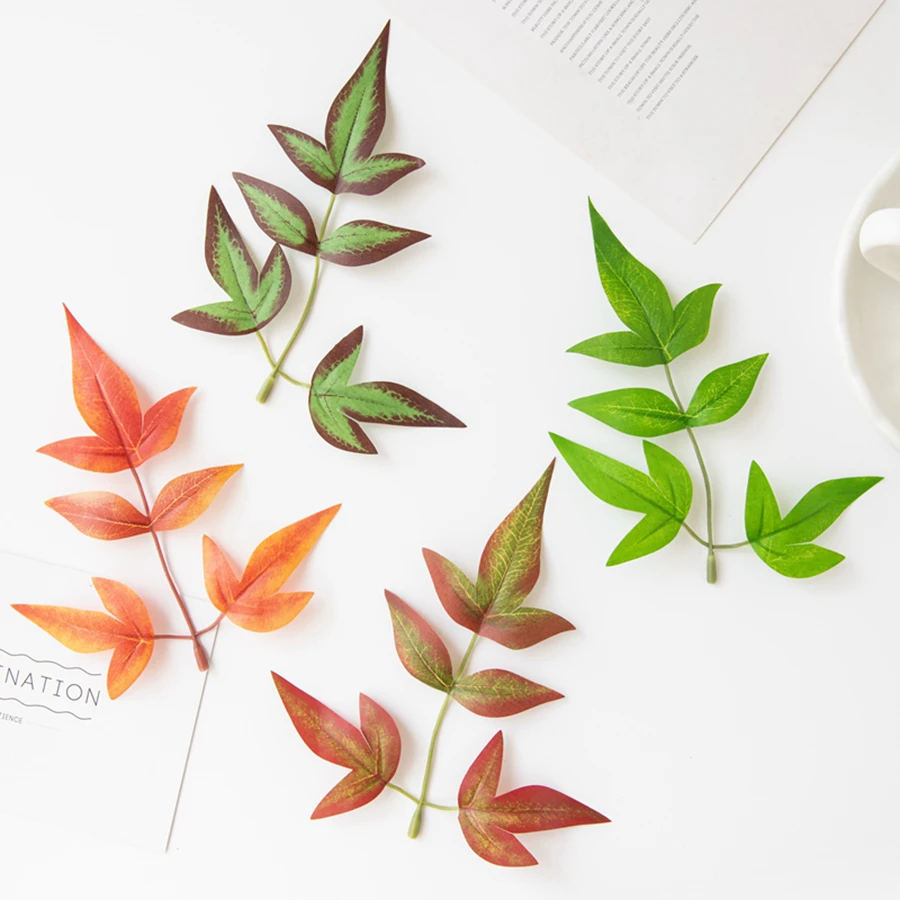 

50Pcs Artificial Flowers Plants Autumn Silk Maple Leaf Christmas Decorate for Home Wedding Outdoor Garden Scrapbooking Accessory