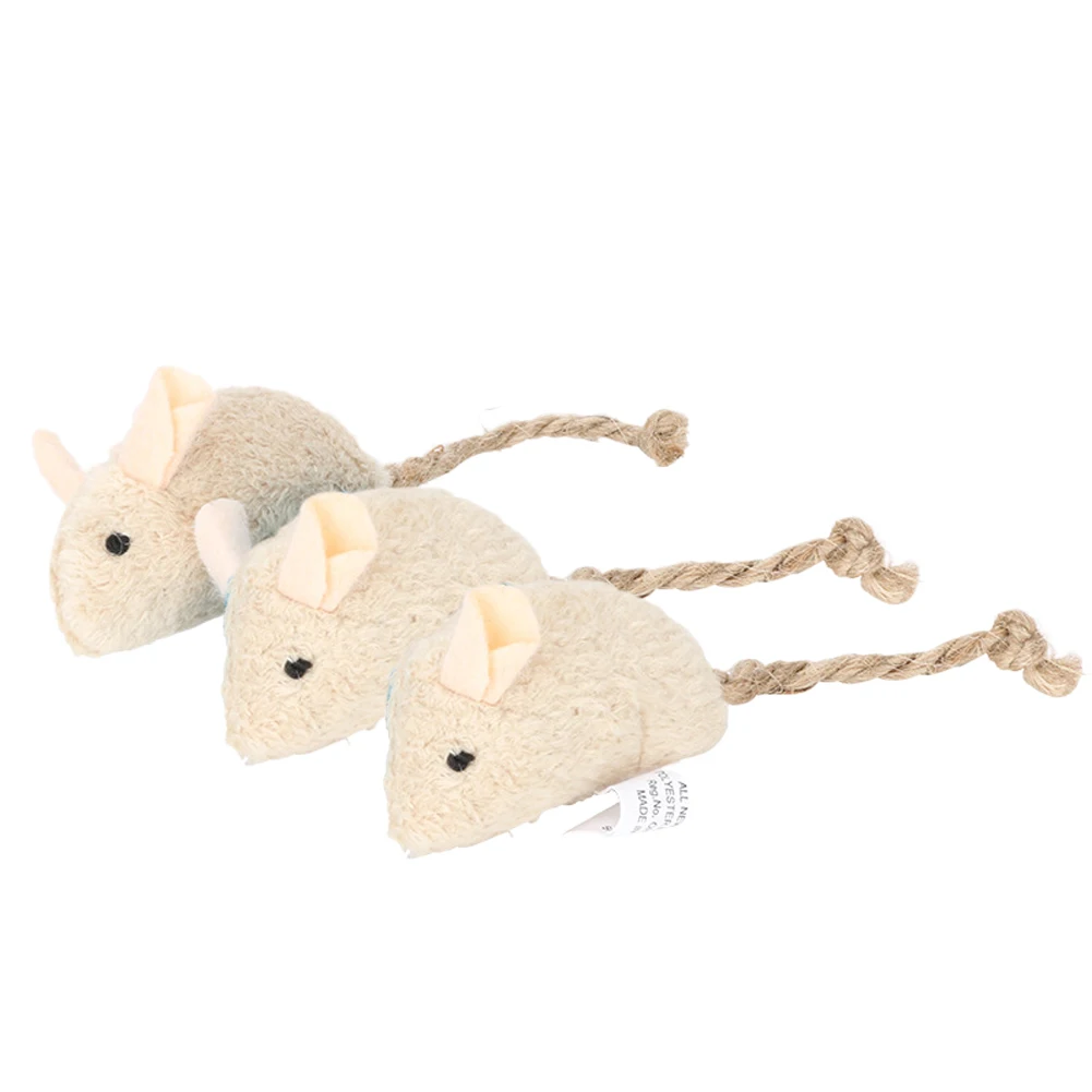 

3pcs With Catnip Cat Toy Pet Simulated Plush Mouse Interactive Rat Bite Resistance Cute Chewing Training Soft Funny Playing