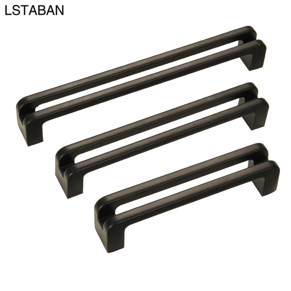 Ручки для шкафов из цинкового сплава черные современные полые квадратные