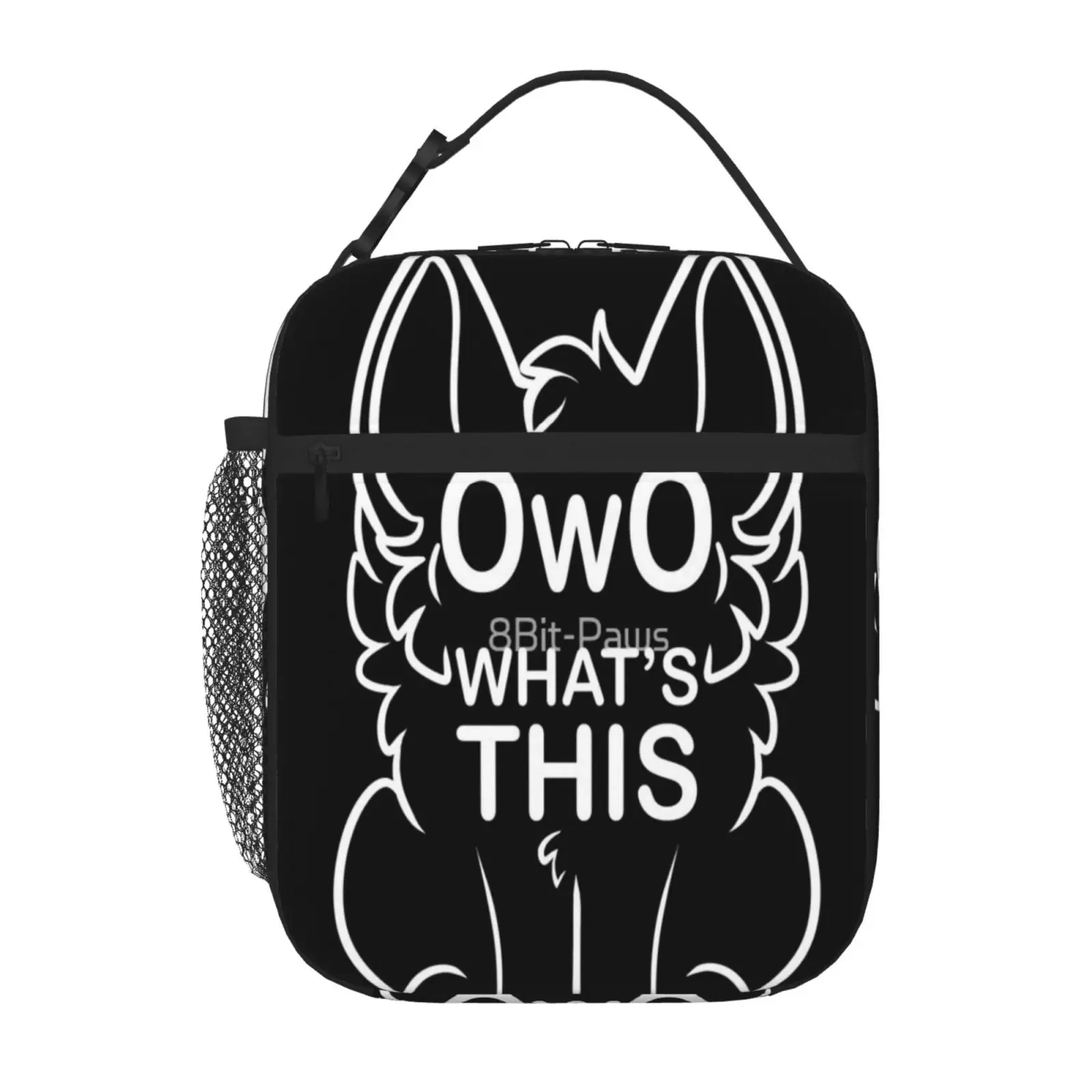 

OwO What's This - White Text Thermo Bag Kids Lunch Bag Picnic Bag