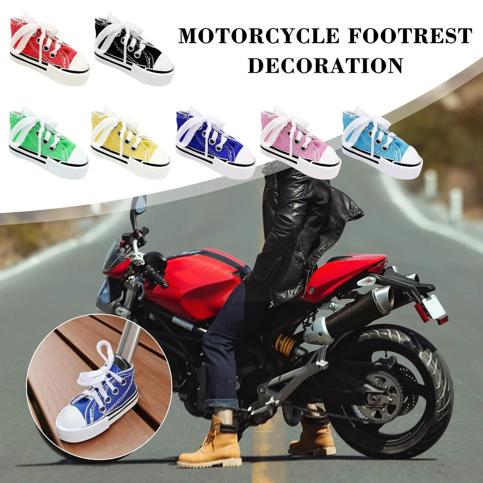 

1Pcs Creative Tripod Cover for Motorcycle Bicycle Side Shoe Shape Foot Support Electric Bike Tripod Decor Mini Shoes Key Ch B4Z6