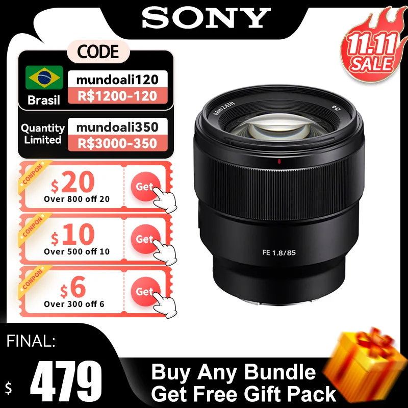 

Sony FE 85mm F1.8 Large Aperture Prime Auto Focus Mirrorless Digital Camera Portrait Lens For A6000 A6300 A6400 A7 III SEL85F18