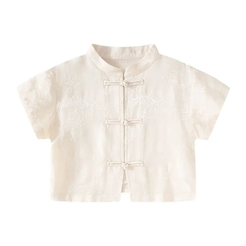 4-цветная высококачественная атласная жаккардовая рубашка Тан для мальчиков и