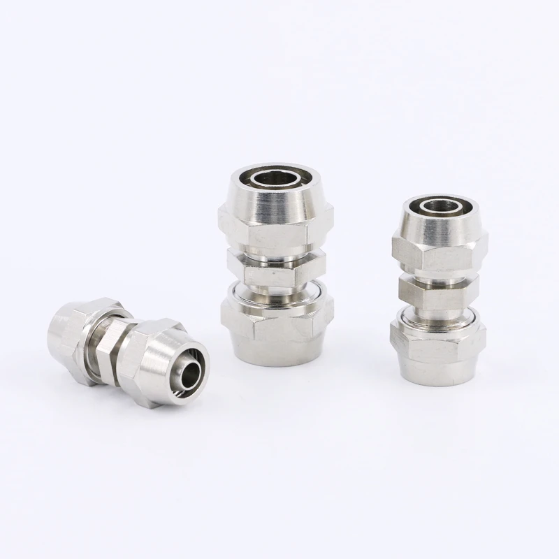 Купи Pneumatic Quick Wring Joint Docking Pipe Direct SMC Lock Nut Type High Pressure Copper Nickel Plating Pu Tube 8/10/12mm за 163 рублей в магазине AliExpress