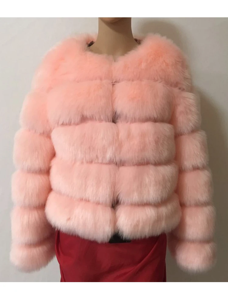 Zadorin manga longa falso casaco de pele de raposa moda inverno grosso quente casacos de pele outerwear falso casaco de pele