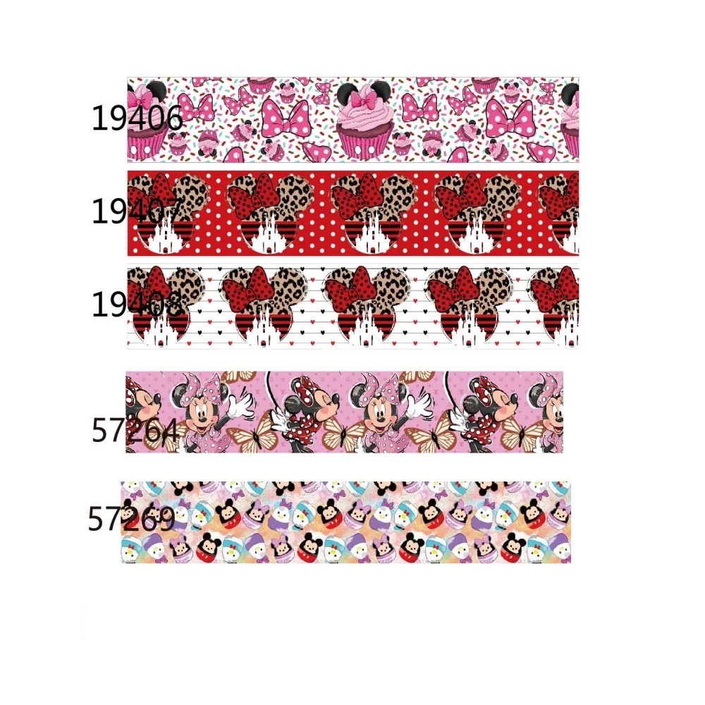 

10yards Disney Minnie Head Band Grosgrain Ribbon for Valentines Day Gifts Box Packing Hairbow Party Decoration