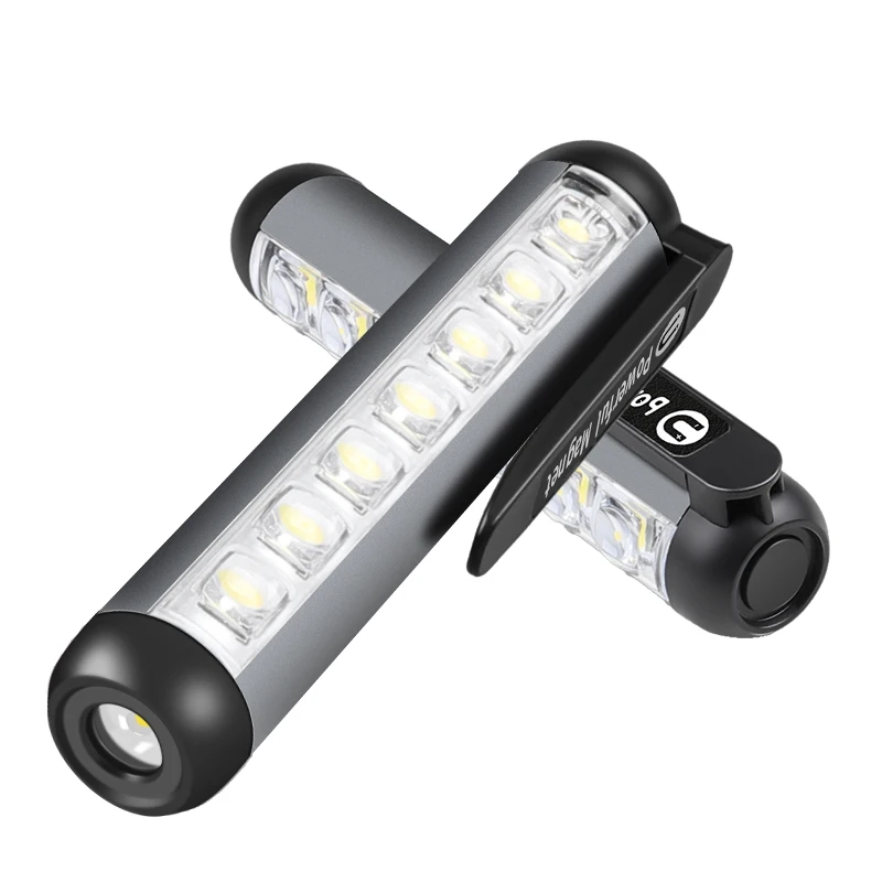 

Mini LED Flashlights Outdoor Waterproof Zoom Torch USB Charging Camping Lantern 4 Lighting Modes Work Light With Clip Magnet