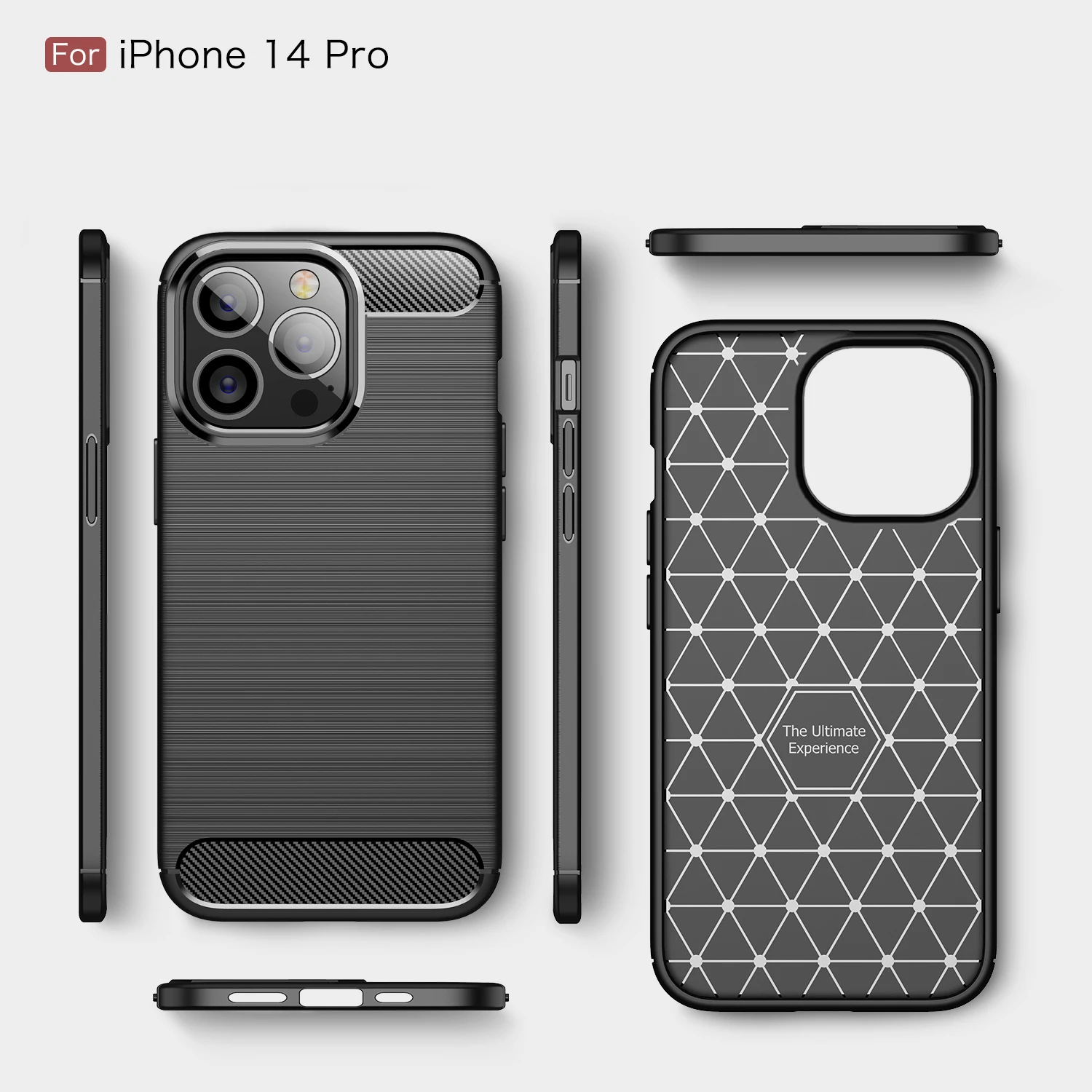 

For iPhone 14 14Pro Soft Carbon Fiber Bumper Housings Phone Cases for iPhone 14plus 14promax