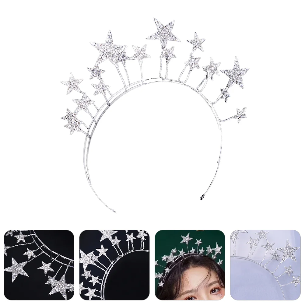 

Star Headband Hairband Rhinestone Tiara Headpiece Glitter Women Headbands Wedding Hair Bridal Party Accessories Headdress