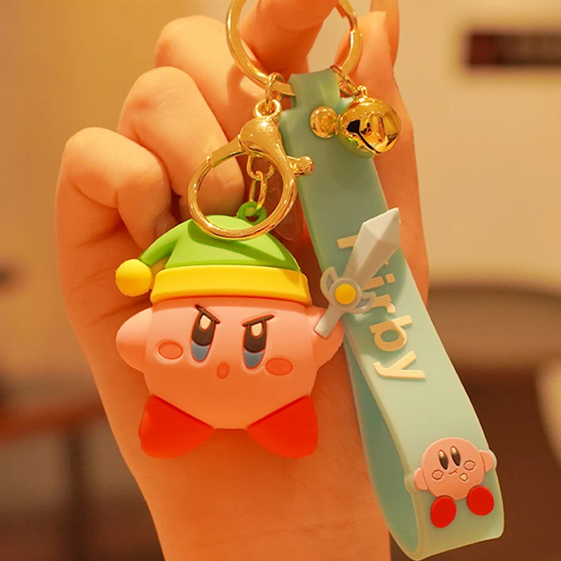 

Star Kirby Rubber Keychain Cartoon Japanese Fashion PVC Pendant Plastic Car Key Chain for Women Jewelry Car Key Ring Best Gift