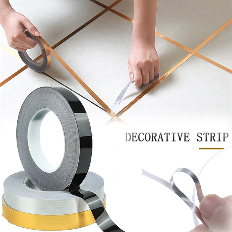 

50M/Roll Self Adhesive Floor Tile Stickers Floor Wall Seam Sealant Waterproof Wall Sealing Tape Beauty Seam Sticker Wall Decor