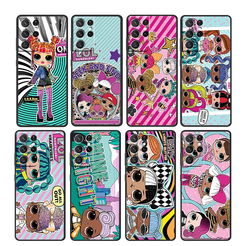 

L.O.L. SURPRISE Cute Doll For Samsung Galaxy S22 S21 S20 Ultra Plus Pro S10 S9 S8 S7 4G 5G Soft TPU Black Phone Case Capa Cover