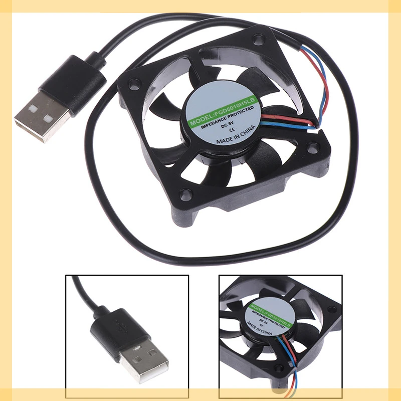 

5V USB Connector PC Fan Cooler Heatsink Exhaust CPU Cooling Fan Replacement with 45cm Cable 50x50x10MM
