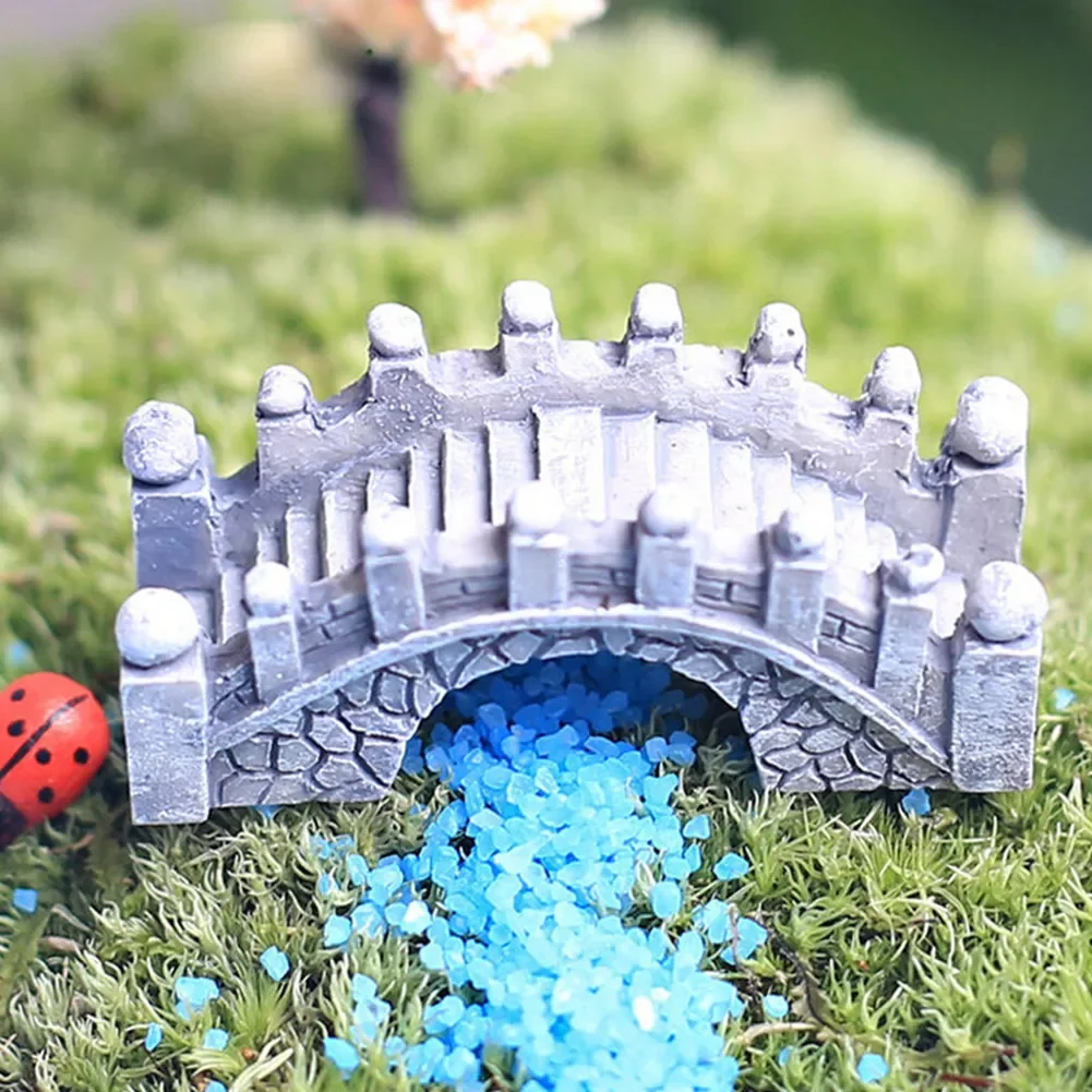 

NEW2023 Artificial Mini Bridge Garden Ornament Miniature Fairy Garden DIY Crafts For Succulents Miniatures Micro Landscape Decor