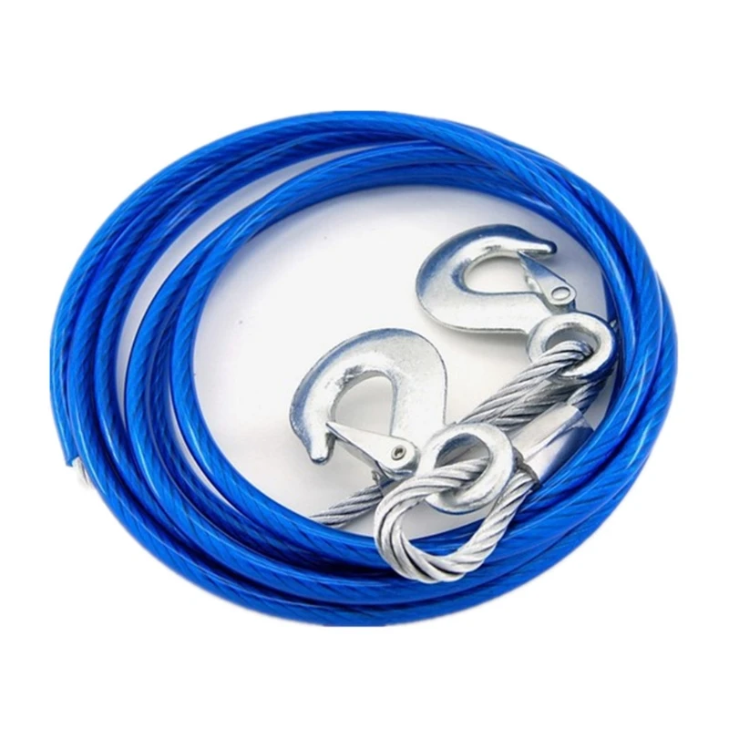 

Vehicle Boat Steel Wire Tow Rope Strap with Hooks Emergency Hauling Pulling Line Drop Shipping