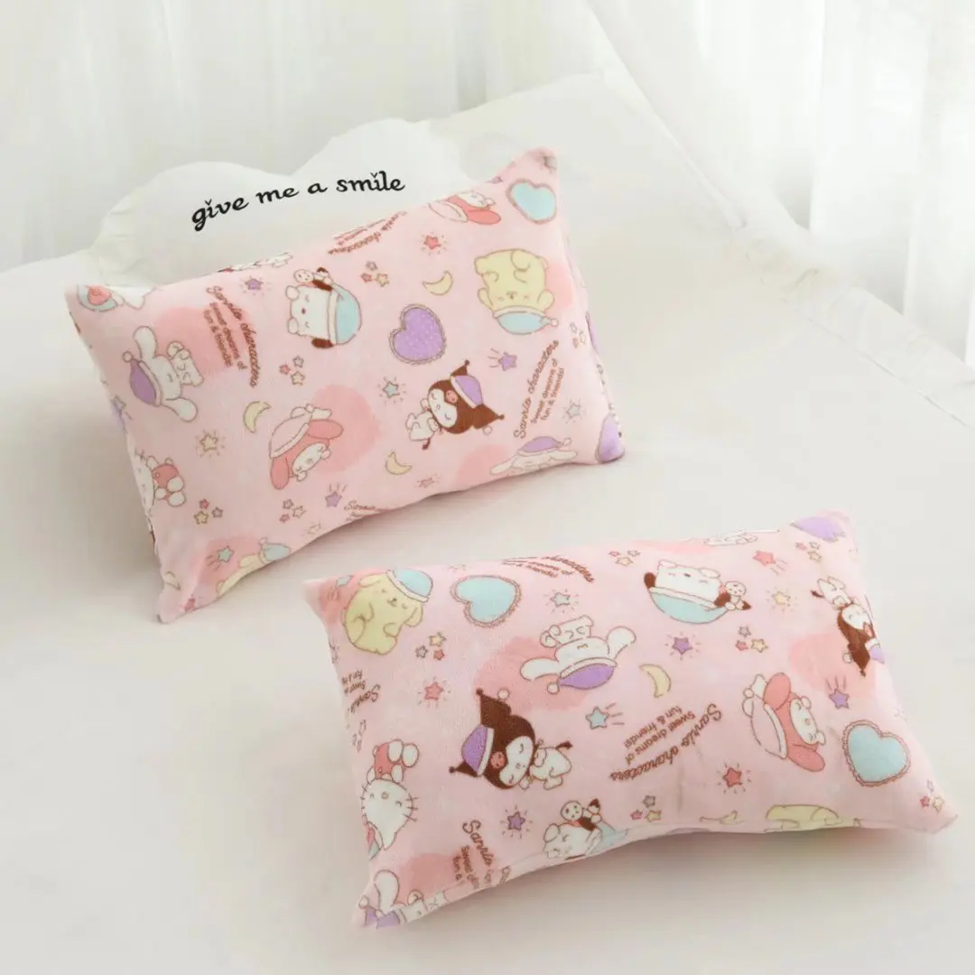 Плюшевое фланельное одеяло с изображением Sanrio Kuromi Hello Kitty Melody Summer Cool для кондиционирования воздуха в спальне в качестве подарка для девочки.