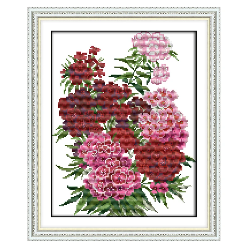 

Carnation cross stitch kit 18ct 14ct 11ct count printed canvas stitching embroidery DIY handmade needlework