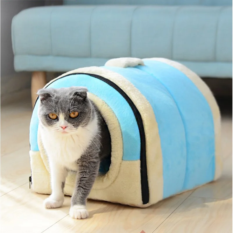 Factory Direct Sales Kennel Removable and Washable Pet Bed Portable Cat Nest Dog Cage Dog Bed Autumn and Winter Handbag Pet Supp