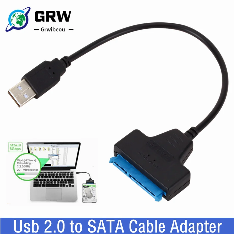 

Usb 2.0 to SATA 22Pin Cable Adapter Converter Lines HDD SSD Connect Cord Wire For 2.5in Hard Disk Drives For Solid Disk Drive