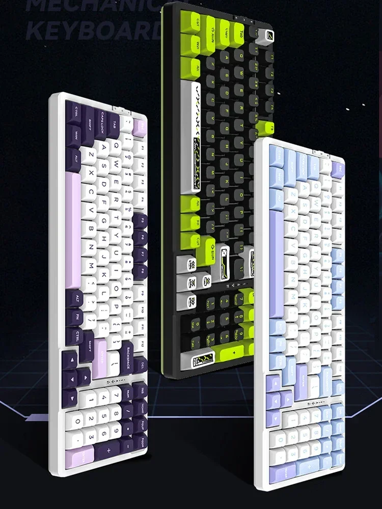 Фото Vgn V98pro V2 механическая клавиатура, три режима, геймеры, проводная Bluetooth Беспроводная прокладка, Горячая вилка, игровая клавиатура, подарок для мальчика №1