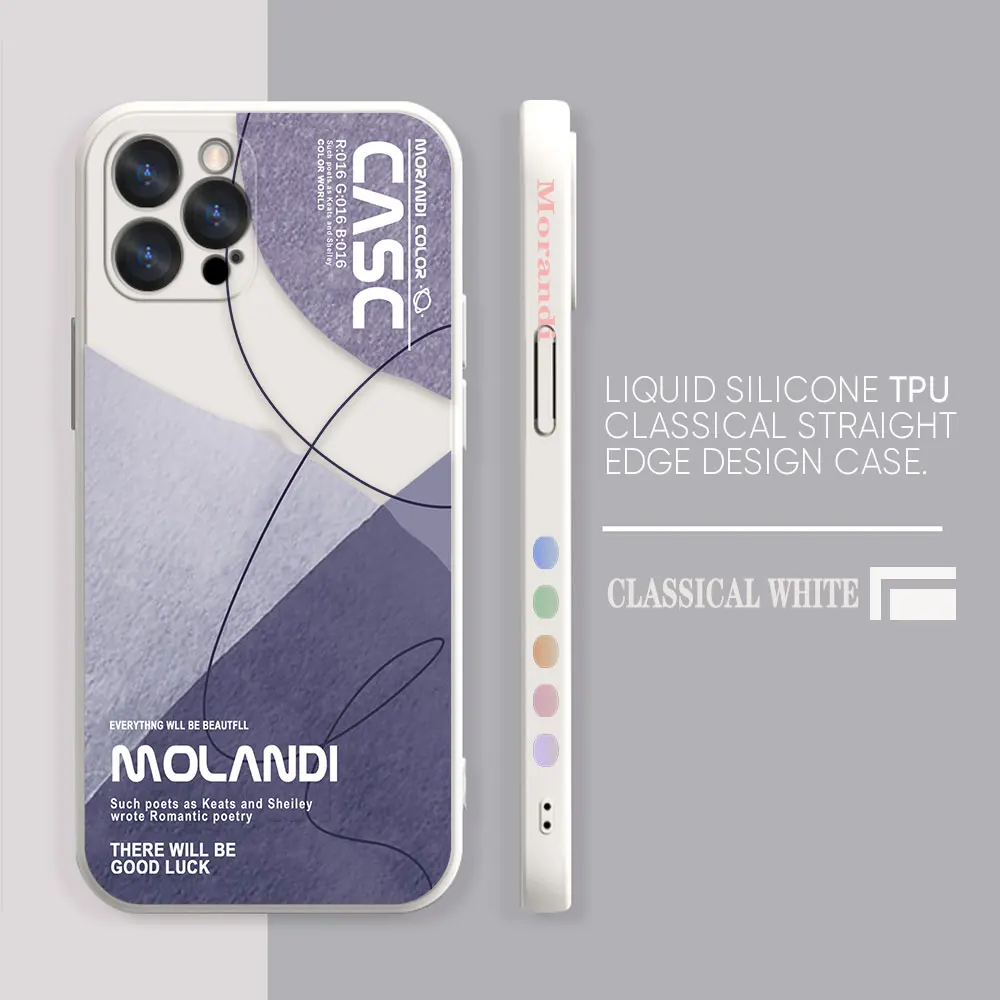 Phone Case For Apple iPhone 14 13 12 11 Pro XS Max Mini X XR SE 7 8 6 6S Plus Case Cover Funda Cqoue Shell Capa Morandi Colors