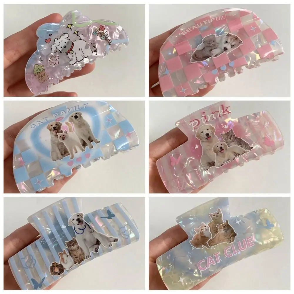Милый акриловый зажим для волос собаки с принтом когтей щенка кошки корейское