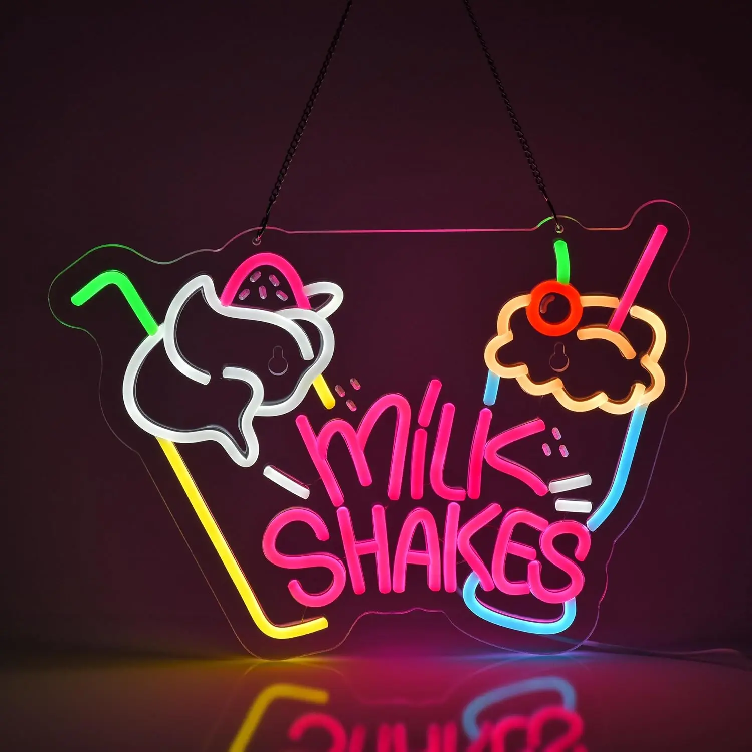 

Неоновая вывеска "Milk Shakes"