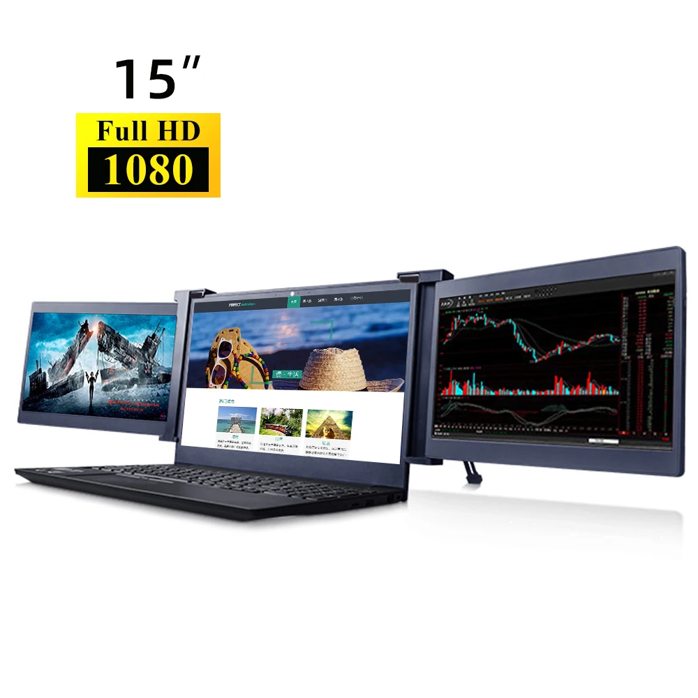 

Dual-screen Monitor Laptop Expansion Screen15/13.3/11.9 Inch Portable 1920*1080 Resolution Easy Installation