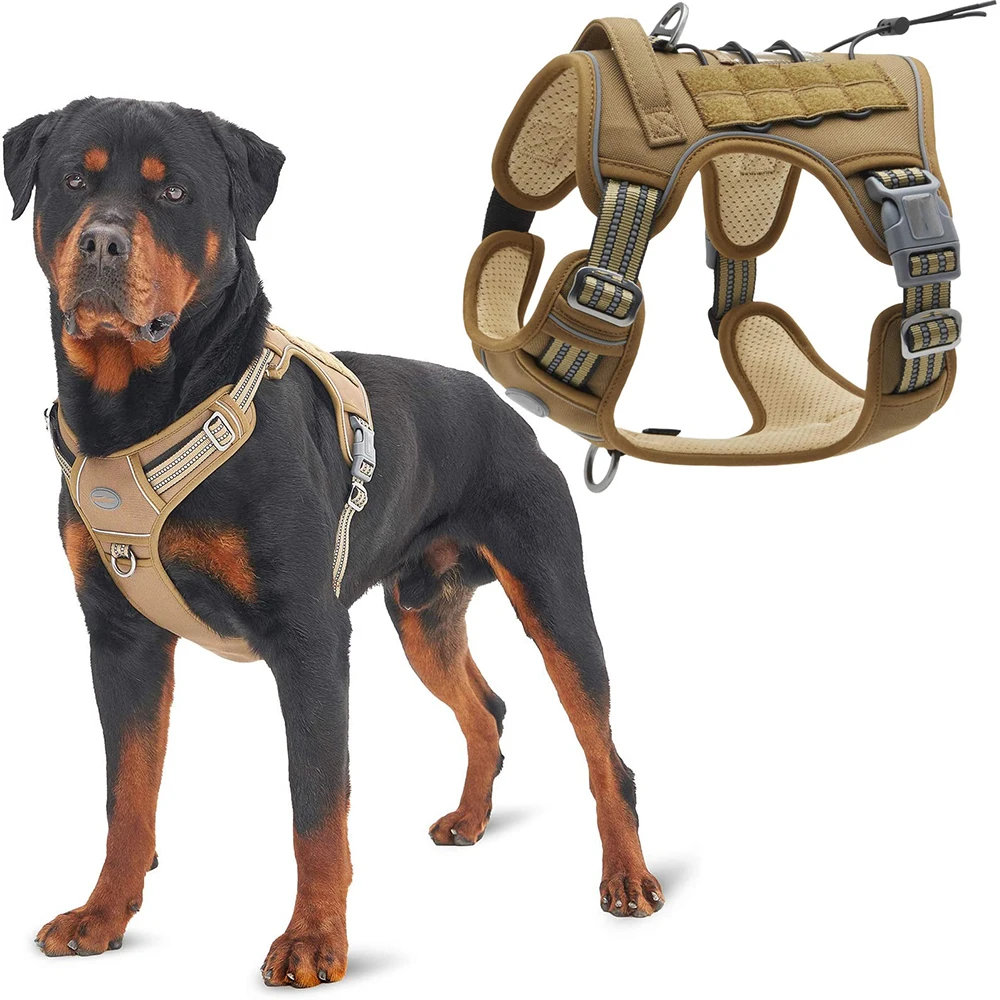 

Tactical Dog Harness for Large Dogs No Pull Adjustable Pet Harness Reflective K9 Working Training Pet Vest Military Service Do