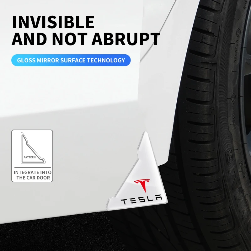 Фото Прозрачная наклейка на углы двери автомобиля для Teslas Model 3, модель S X Y, стильный родстер, катушка инвадера, мод WYE K80, автомобильные аксессуары №2