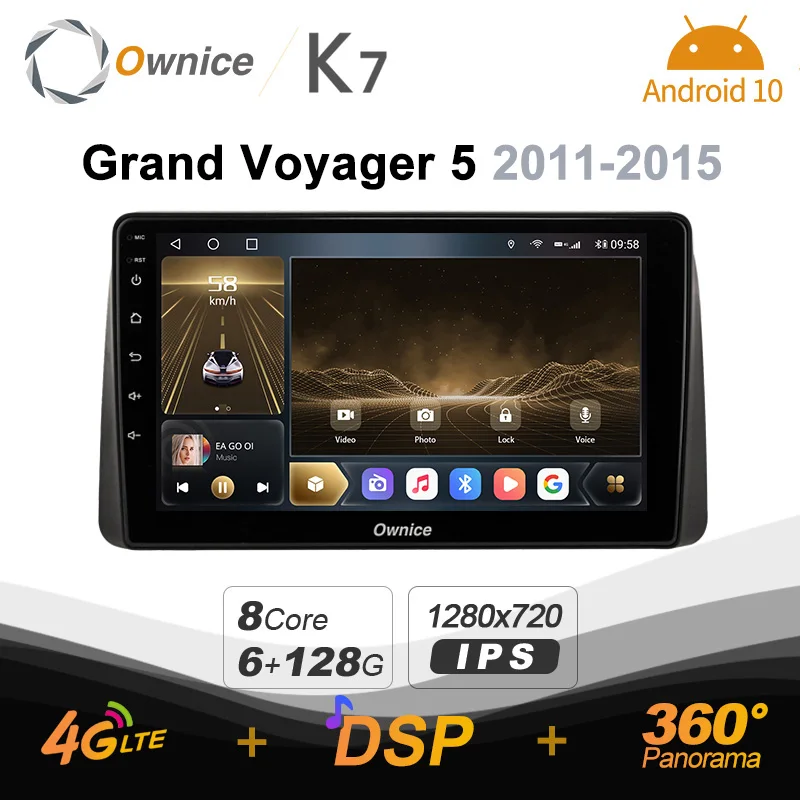 

Автомагнитола K7 Ownice, 6 + 128 ГБ, Android 10,0, Wi-Fi
