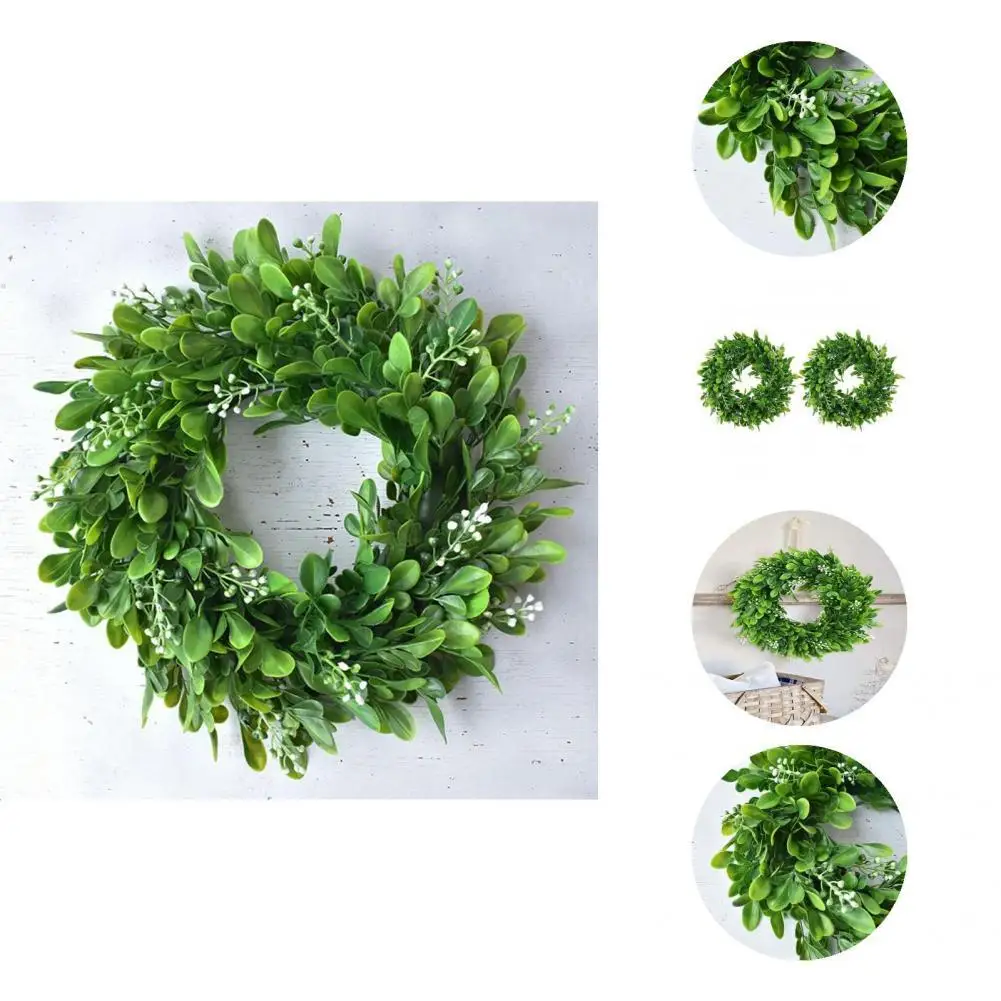 

Reusable 2Pcs Fashion Wedding Engagement Door Hanging Wreath Easy Clean Garland Wreath Green Leaves for Festival