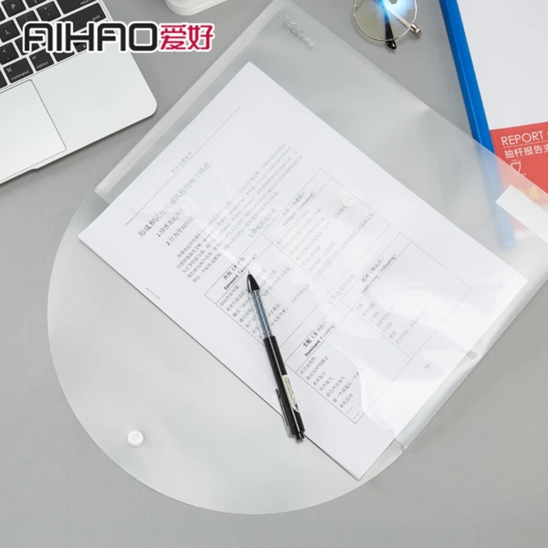 

10Pcs Button Waterproof Durable Pencil Storage Bags School Office Supplies File Examination Paper Storage Bag H8WD