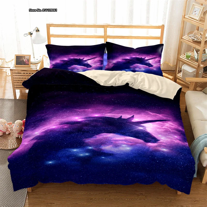 

Dream Star Unicorn Pattern Home Textile 3D Digital Printed Bedding for Children's Bedroom Decoration Quilt Pillowcases
