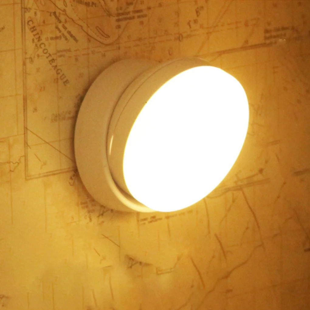 

Датчик Движения Ночная светильник 360 градусов вращающиеся огни лампа коридор лестница освещение инструмент спальня ванная комната белый светильник