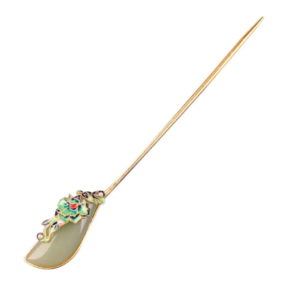 

Hairpin Sticks Long Flower Jewels Women Chinese Style Pearl Bun Holder Miss Chopsticks