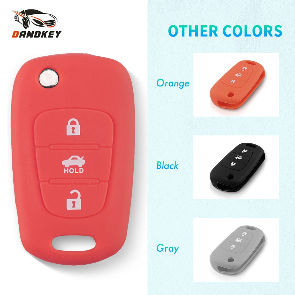 

Dandkey 3 Buttons Silicone Car Key Cover Case For Kia RIO K2 K5 Sportage Sorento For Hyundai i20 i30 i35 iX20 iX35 Solaris Verna
