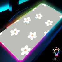 simple pattern backlit rgb mouse pad computer table laptop accessories setup gamer japanese style led deskmat pad with its print
