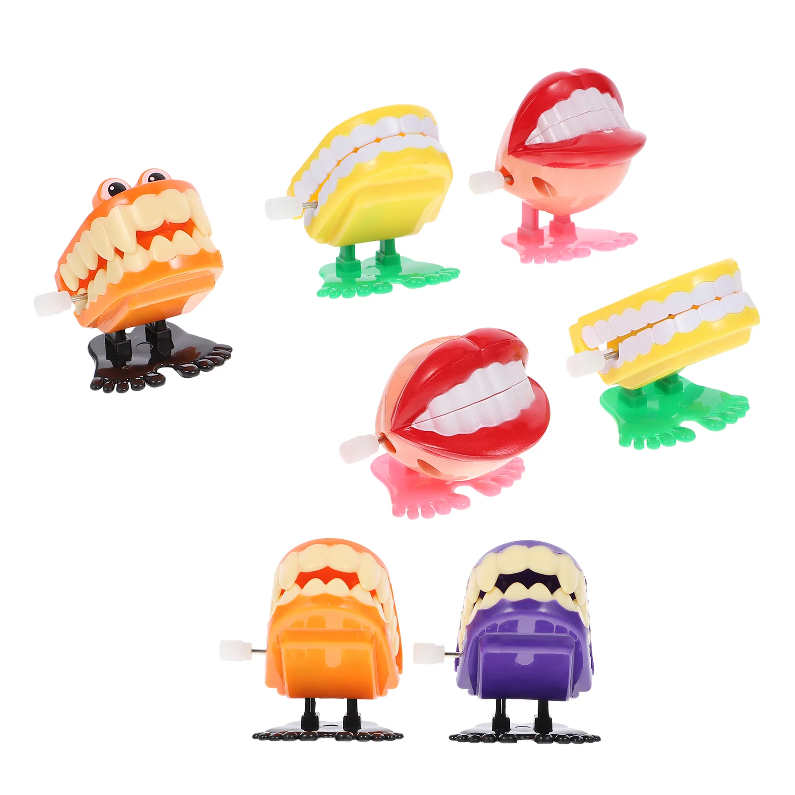 

7 Pcs Robot Toy Teeth Day Toys Mouth Wind Clockwork Kids Plastic Chattering Child