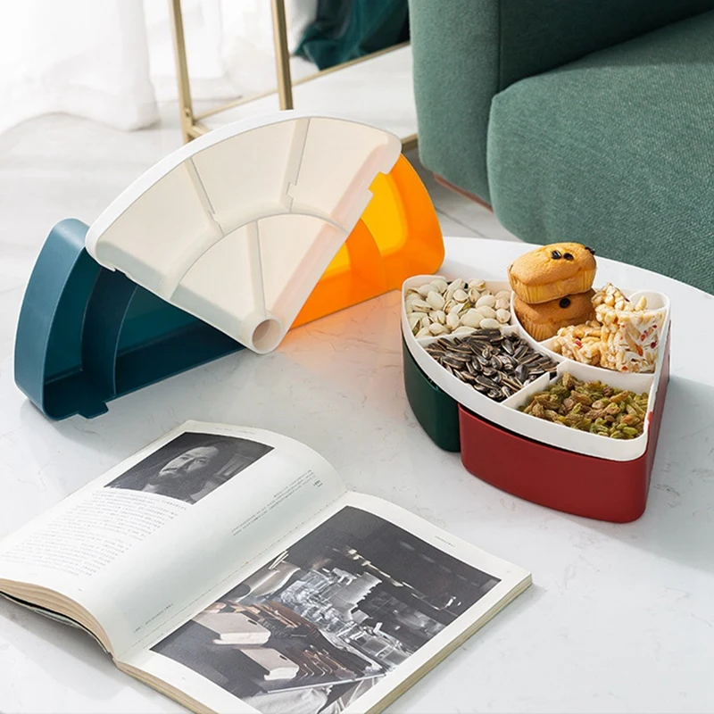 Вращающаяся 2-слойная коробка для конфет чехол орехов хранения закусок контейнер