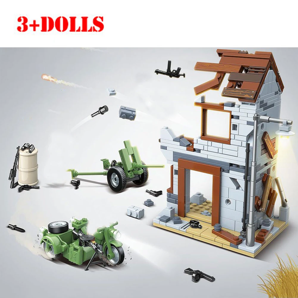 3 + куклы военная сцена строительные блоки битва за Сталинграда бойные герои и