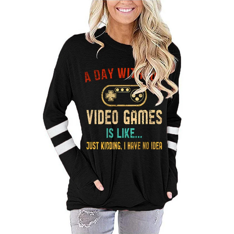 

Video Games Lovers T-shirts 2023 Trendy Y2k Sweatshirt Fashion Hip Hop Lady Clothes Tops Women Tees Gamer Gift Funny TShirt