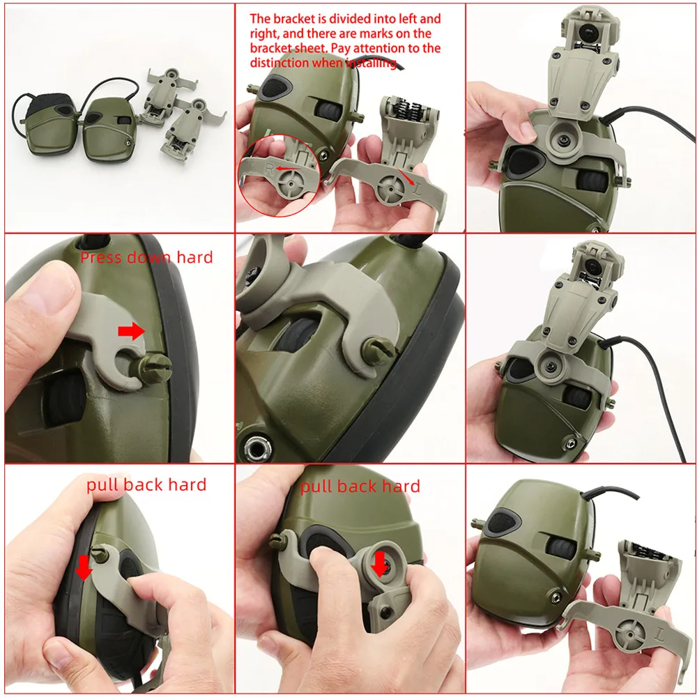 Tactical headset Helmet Adapter WENDY Rail for Howard leight Impact Sport Electronic Shooting Earmuff Airsoft Shooting Headphone