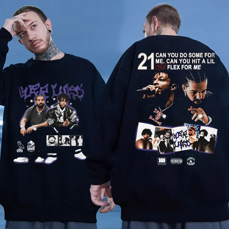 

Hot Hip Hop Rapper Drake Sweatshirts Men Women Harajuku Casual Round Neck Sweatshirt 2023 New Fall and Winter Fleece Pullover