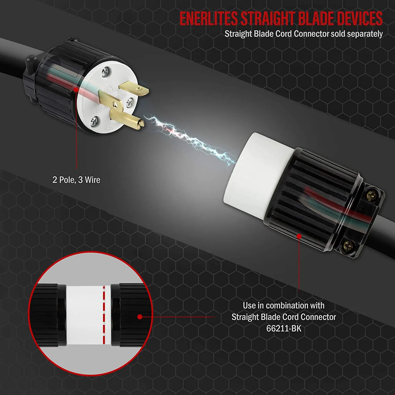 Сменный Штекерный разъем NEMA 5-20P с прямым лезвием наружные концы удлинителя 20 А 125