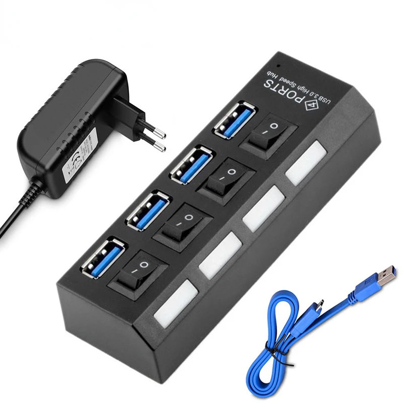 

USB HUB 3.0 Multi 4 7 USB Port With Power Adapter For Macbook Pro Air Computer PC Laptop Accessories Splitter Usb Multiple Hab