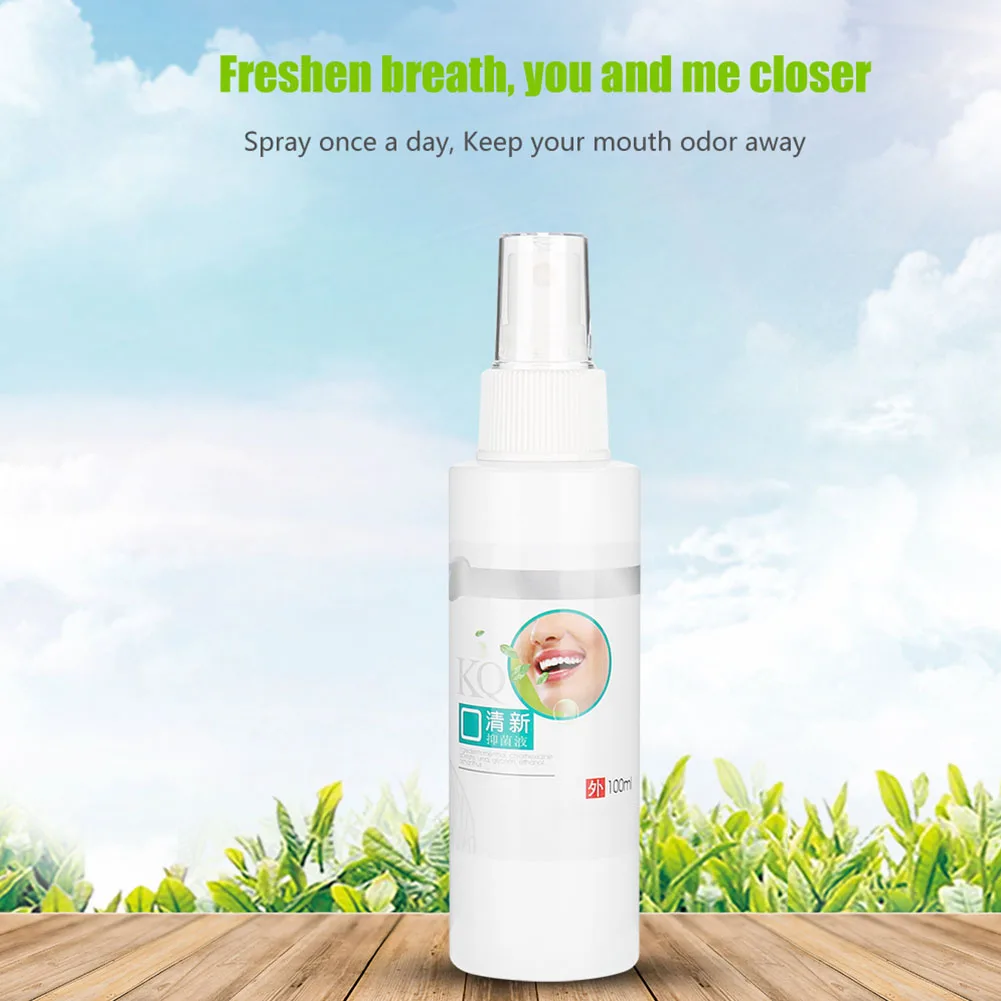 

100ml Fresh Breath Mouth Spray Antibacterial Oral Care Spray Teeth Whitening Artifact Improve Smell Mouth Sore Throat Hoarseness