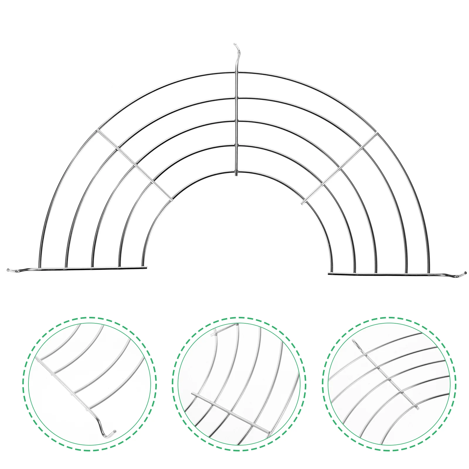 

Drain Rack Wok Frying Holder Draining Stainless Steel Grill Net Semi-circular Drip