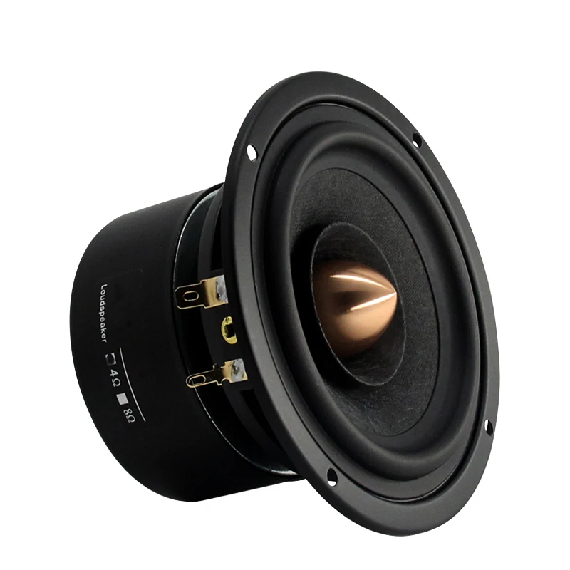 4-дюймовый Полнодиапазонный аудио динамик, 4 Ом, 25 Вт, громкий динамик из шерстяного волокна, 25 мм сердечник, динамик для домашнего кинотеатра среднего диапазона, басовый динамик s, 1 шт.