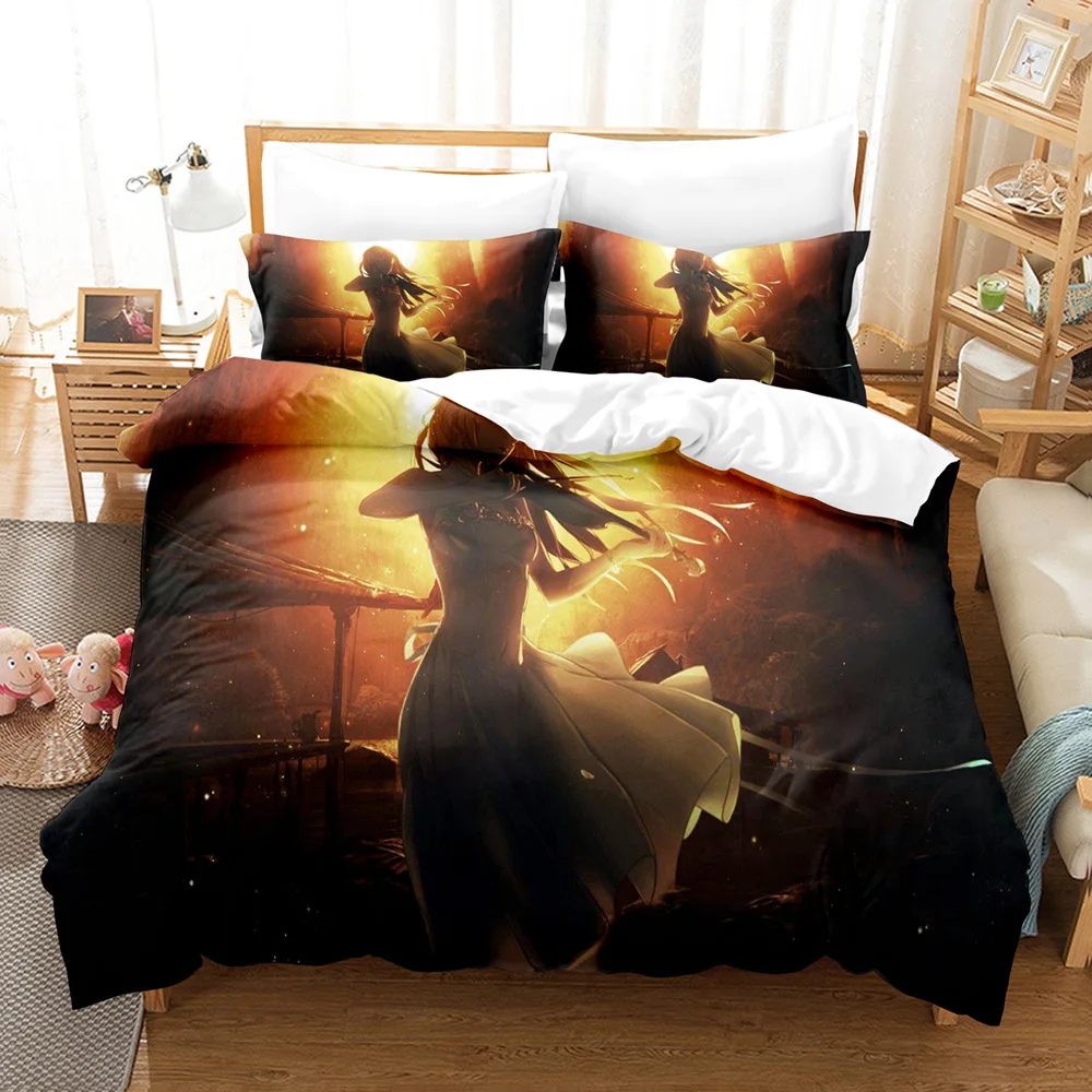 

Your Lie in Set Quilt Cover Twin Full Queen King Size With Pillowcases Anime Bed Set Aldult Kid Bedroom Decor Gift April Bedding